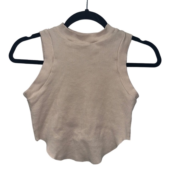 Beige Crop Top Tank - Picture 2 of 3